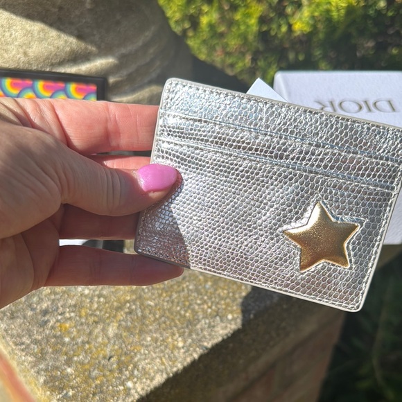NWT Kurt Geiger Silver Card Holder with Gold Star - Picture 1 of 6